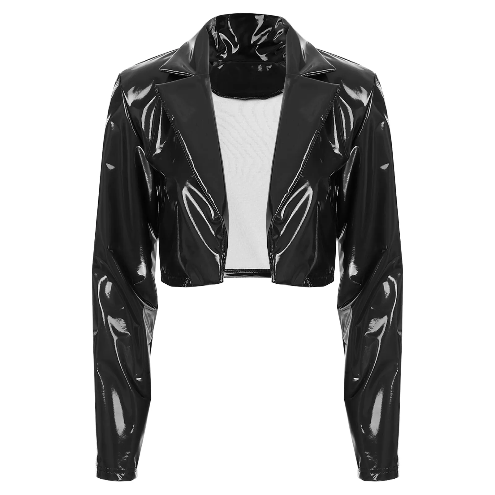 Patent Leather Cropped Jacket