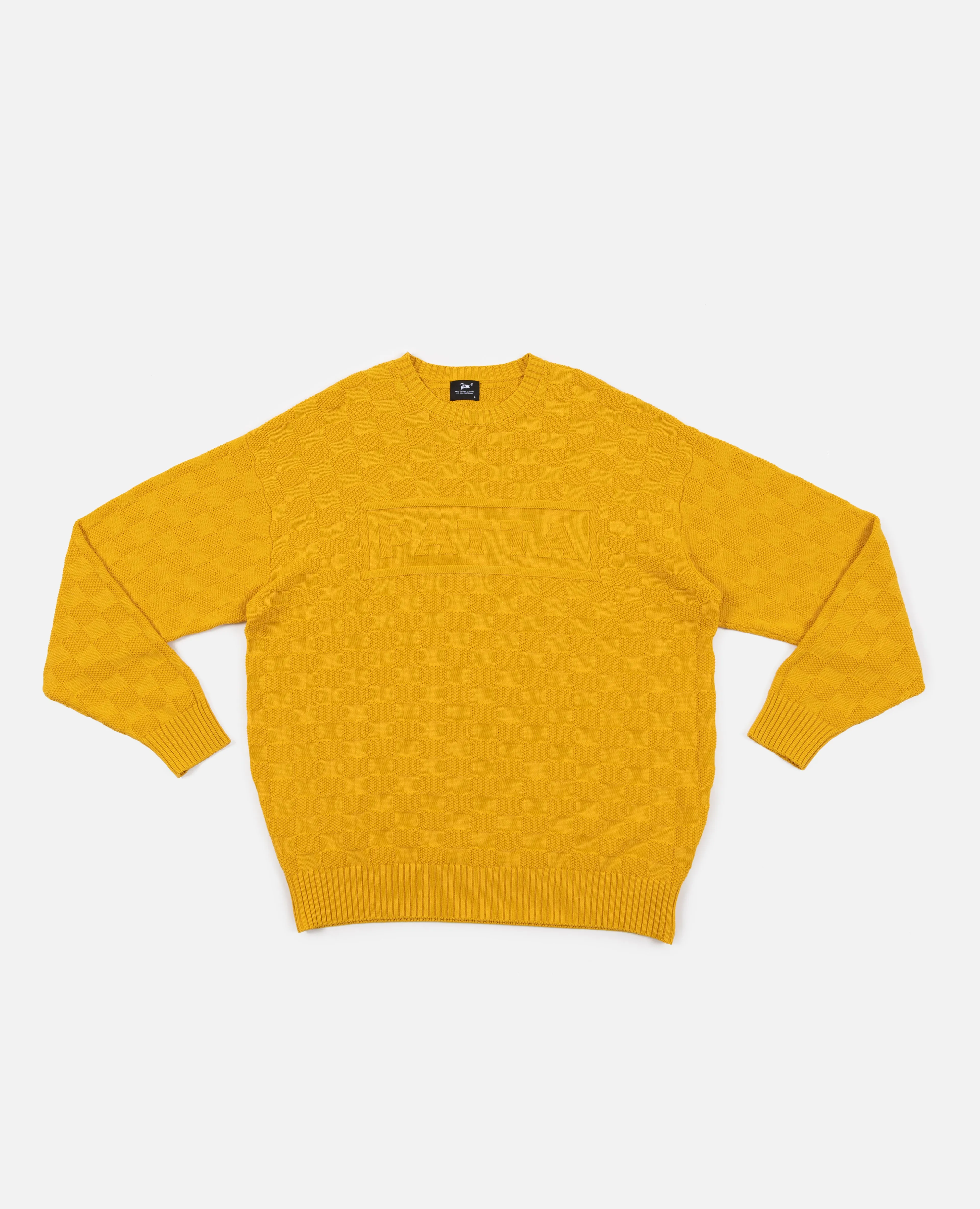 Patta Purl Ribbed Knitted Sweater (Old Gold)