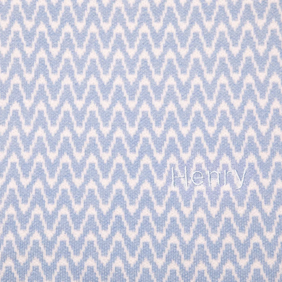 Personalised Cashmere Baby Blanket - Blue