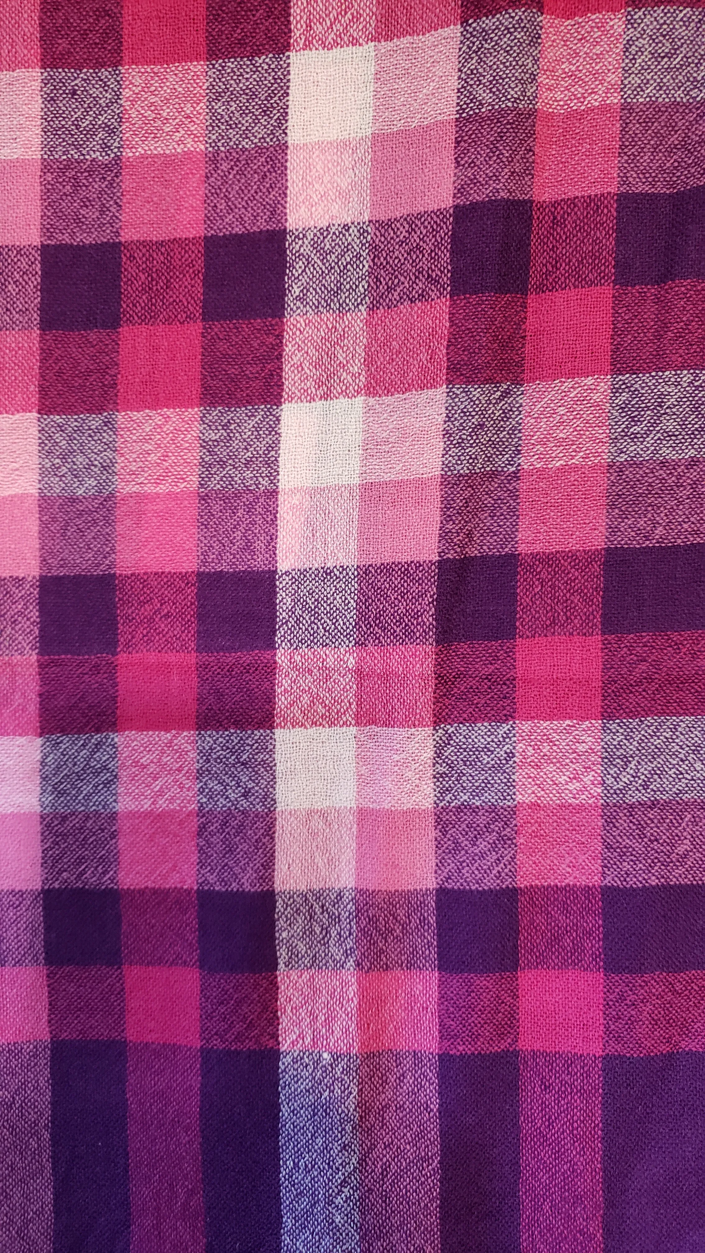 Pink & Purple, 100% Wool Scarf/Shawl 39" x 47"