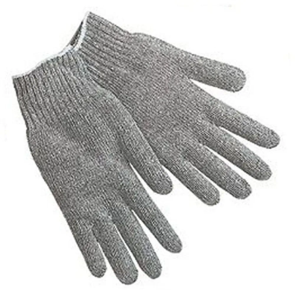 PIP 35-C500/M Seamless Knit Cotton/Polyester Glove, Gray, Medium, 1 Dozen