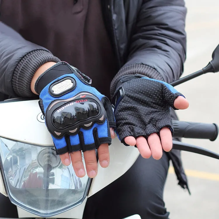 PRO-BIKER PRO01C Outdoor Cycling Glove Motorcycle Anti-Drop Safety Protection Half-Finger Glove, Specification: M(Blue)