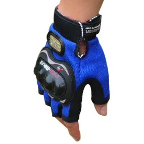 PRO-BIKER PRO01C Outdoor Cycling Glove Motorcycle Anti-Drop Safety Protection Half-Finger Glove, Specification: M(Blue)