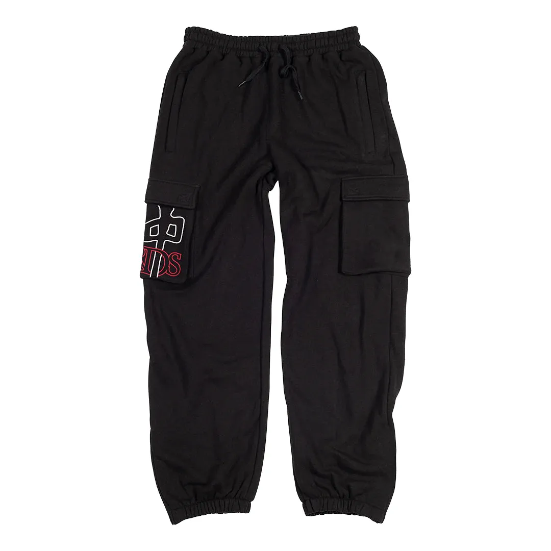 RDS OG Outline Cargo Sweatpants, Black White Red