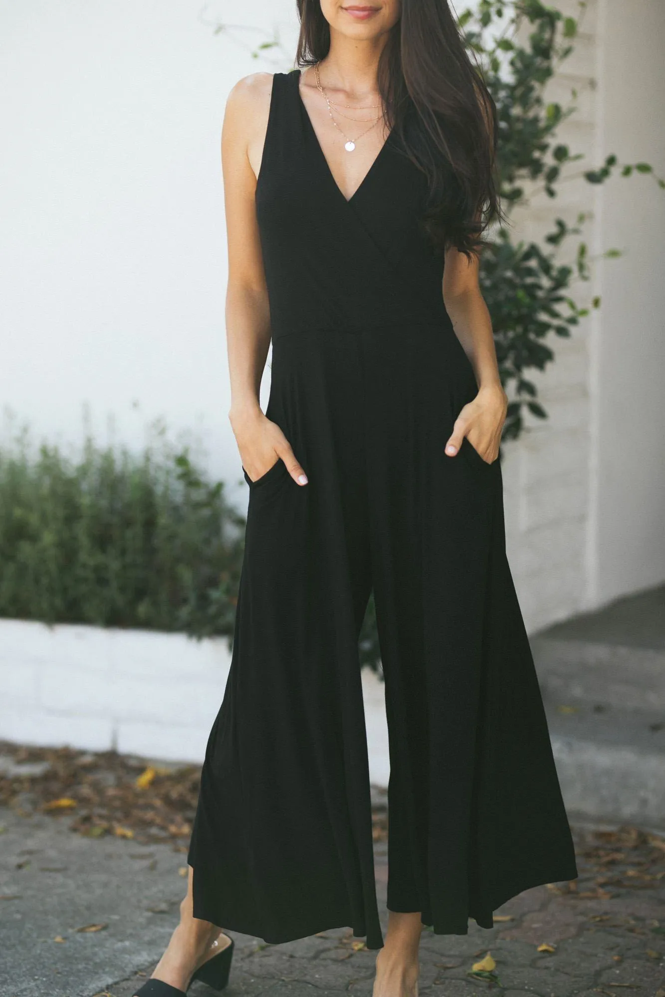 Remi Surplice Sleeveless Jumpsuit