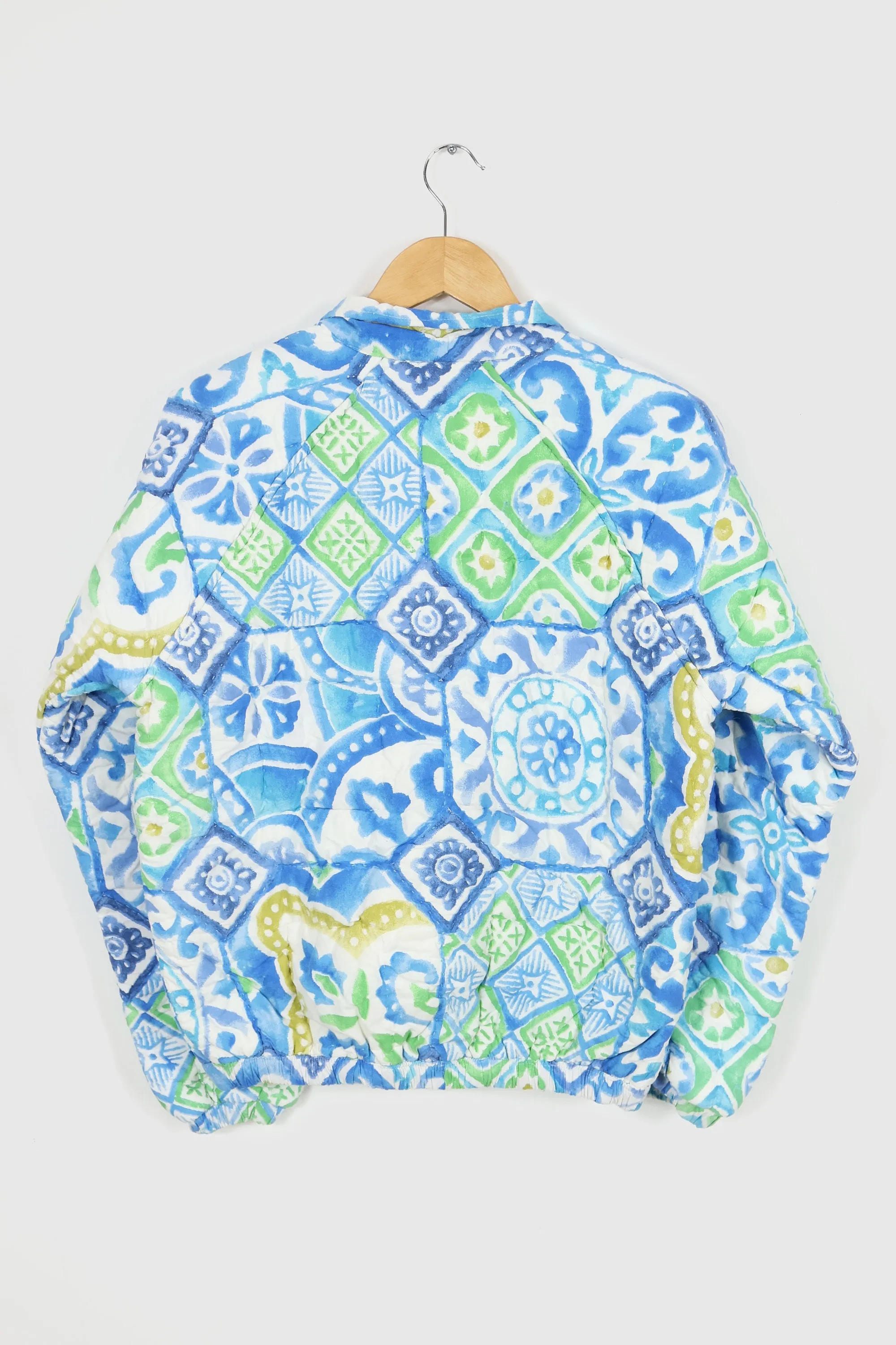 Reworked Blue Pattern Quilt Jacket