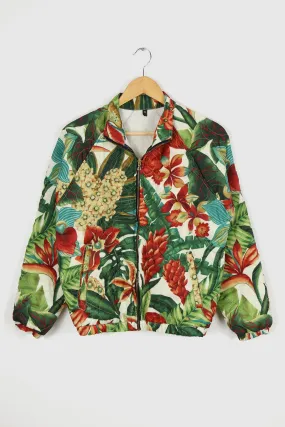 Reworked Floral Pattern Quilt Jacket