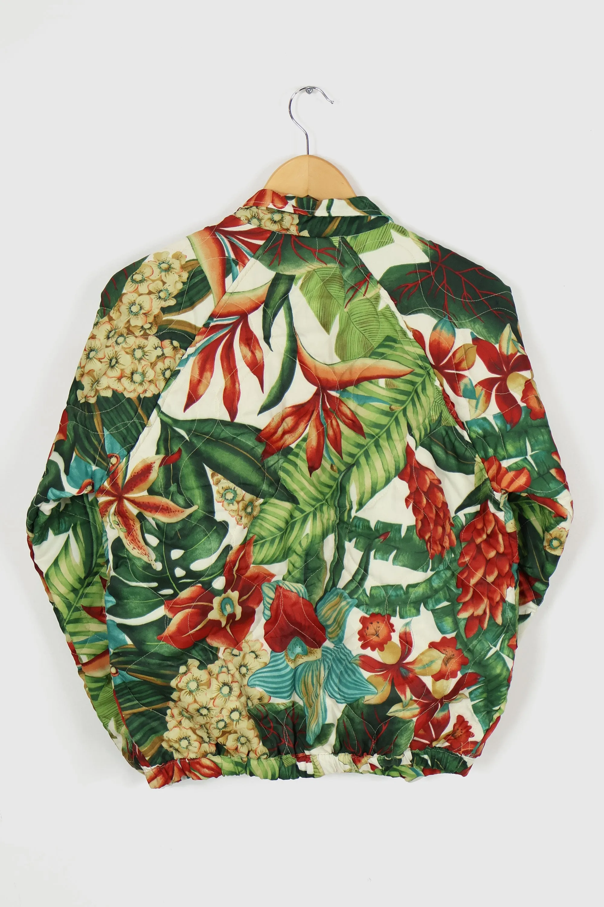 Reworked Floral Pattern Quilt Jacket