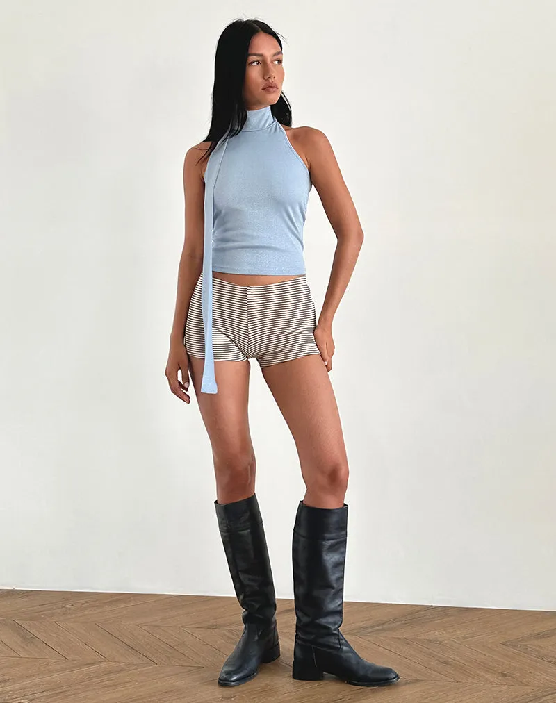 Saeran Halterneck Top in Blue Shimmer