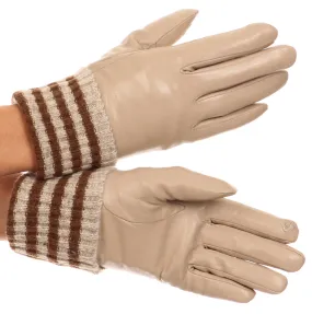 Sakkas Oda Warm Striped Wool Cuff Winter Touch Screen Wrist Length Gloves