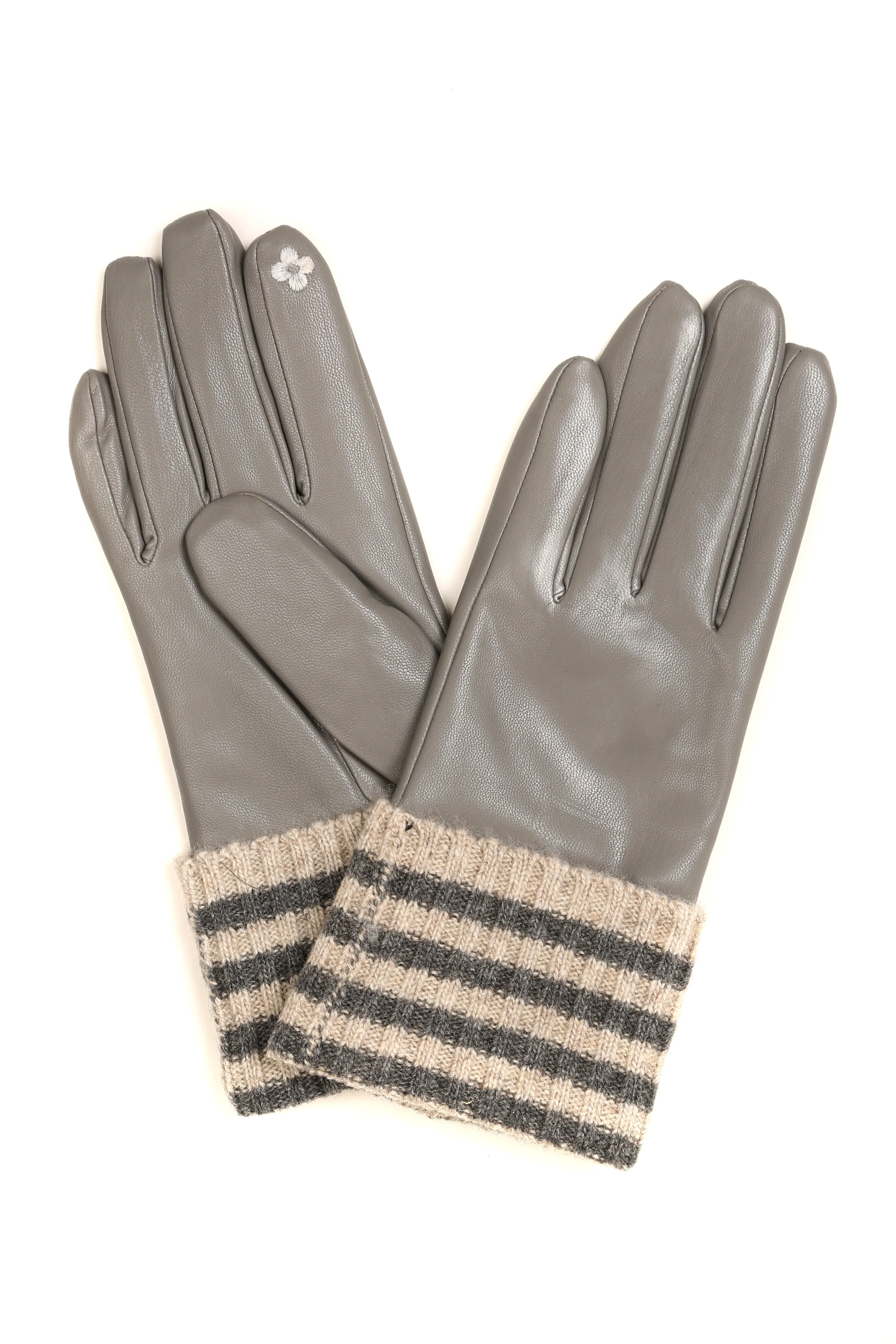 Sakkas Oda Warm Striped Wool Cuff Winter Touch Screen Wrist Length Gloves