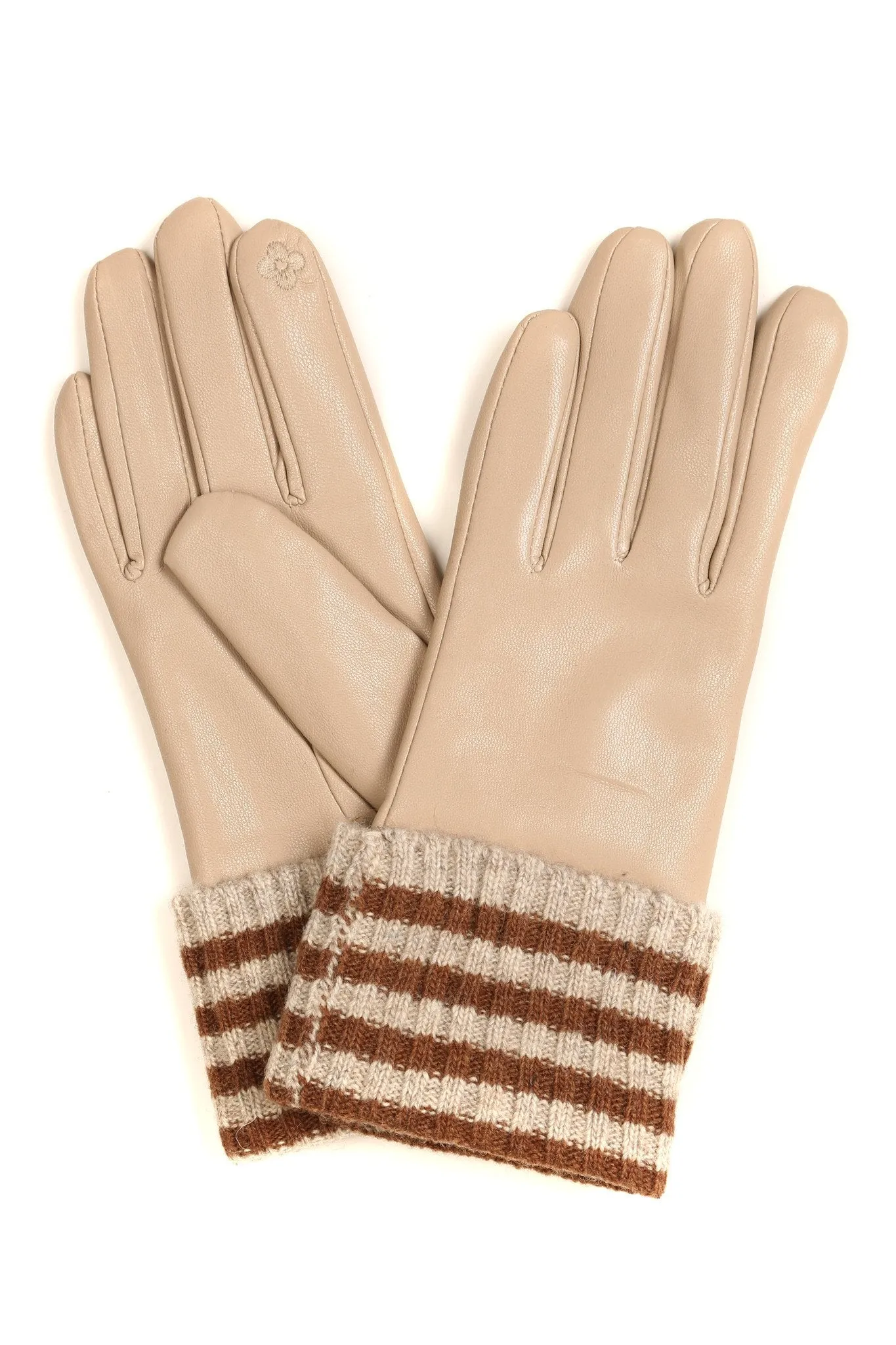 Sakkas Oda Warm Striped Wool Cuff Winter Touch Screen Wrist Length Gloves