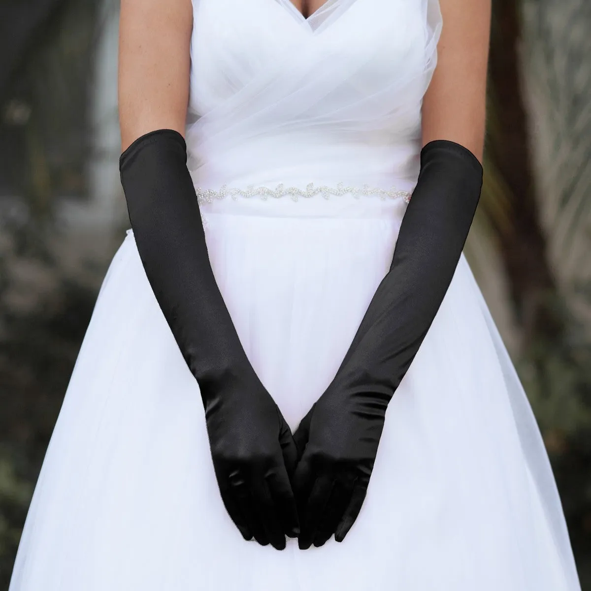 Satin Above the Elbow Gloves