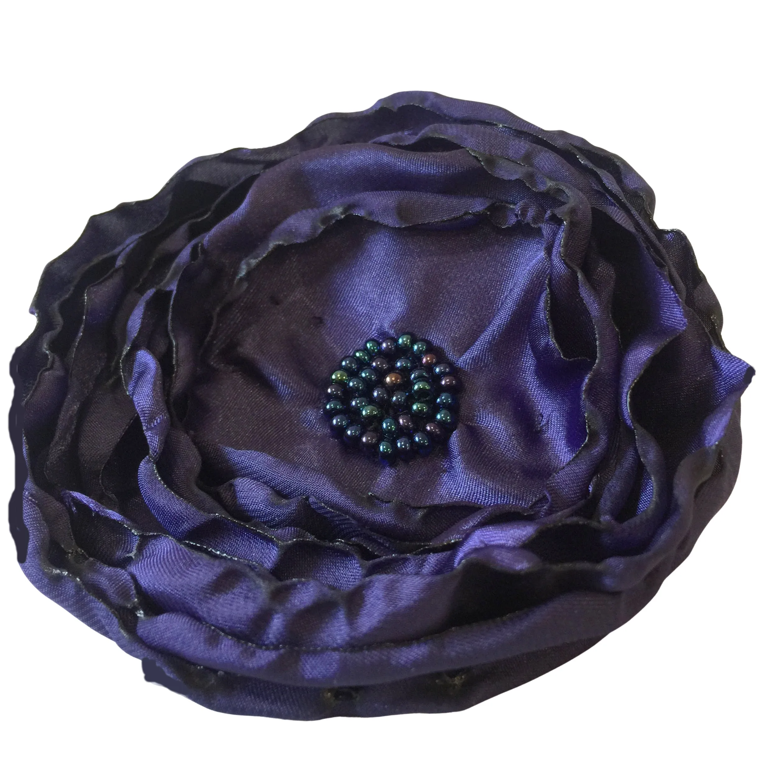 Satin Poppy Brooch Fascinator or Headband