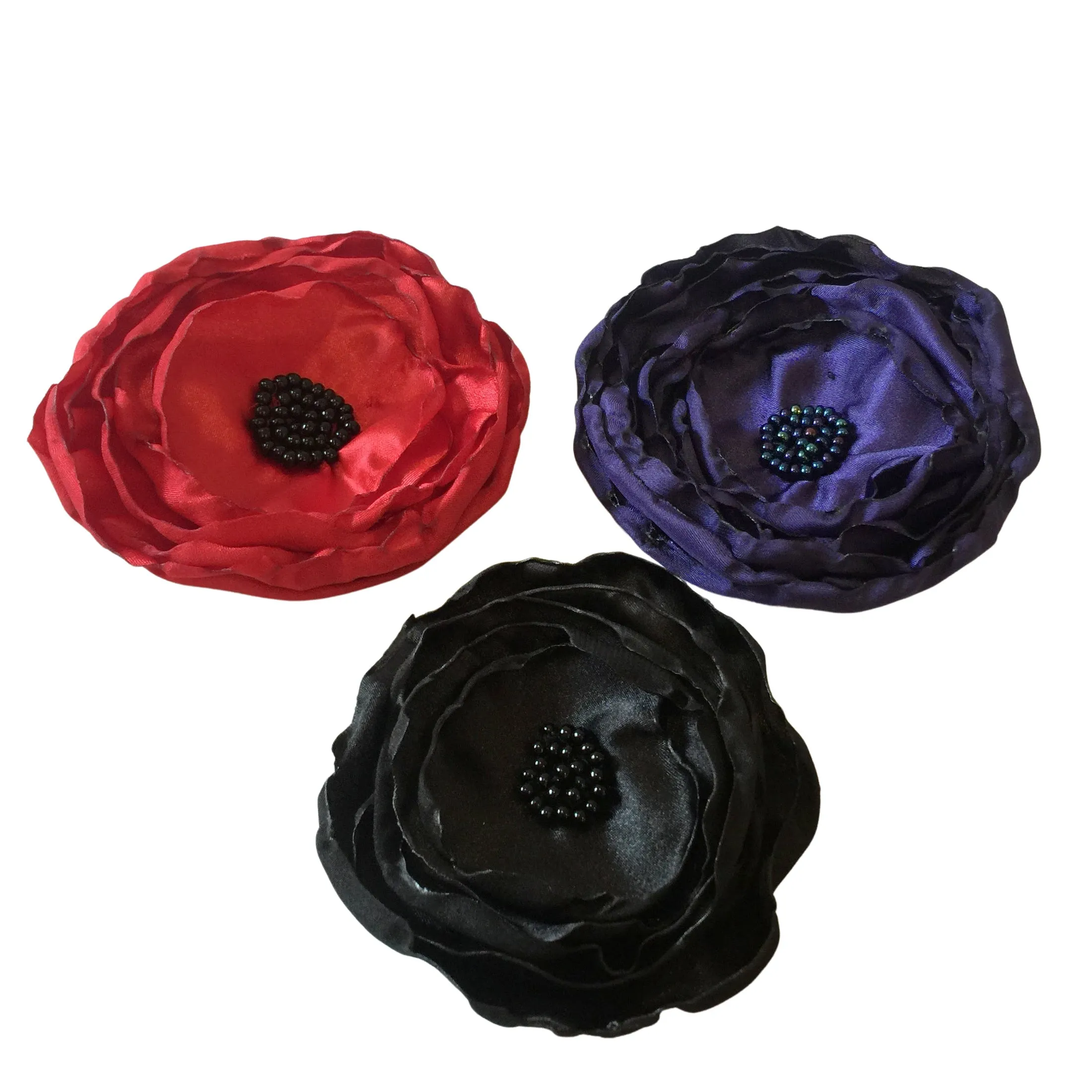 Satin Poppy Brooch Fascinator or Headband