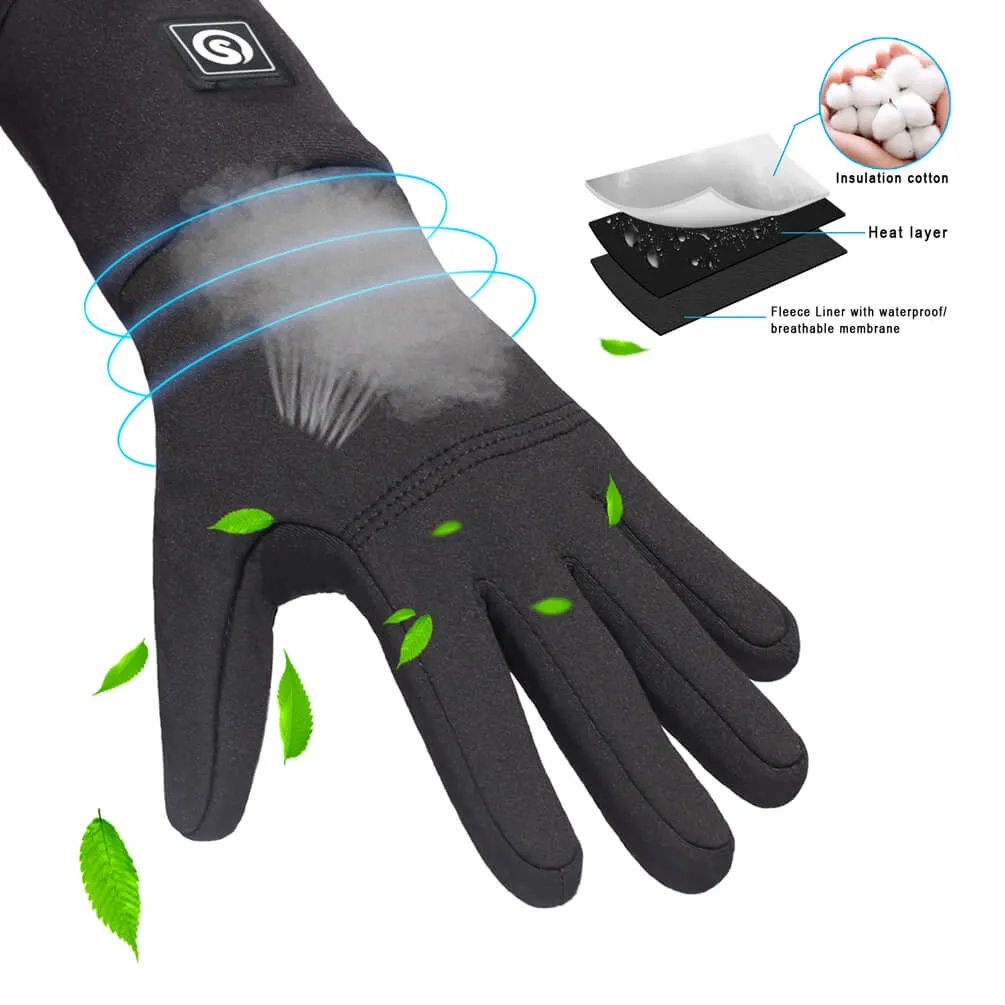 Savior Thin Heated Gloves Liners For Men And Women | Electric Fingertip Touch Screen Warming Gloves