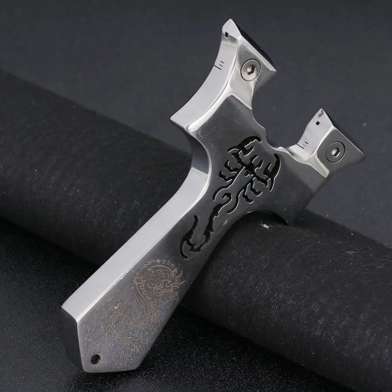 Scorpion Cut Stainless Steel Slingshot