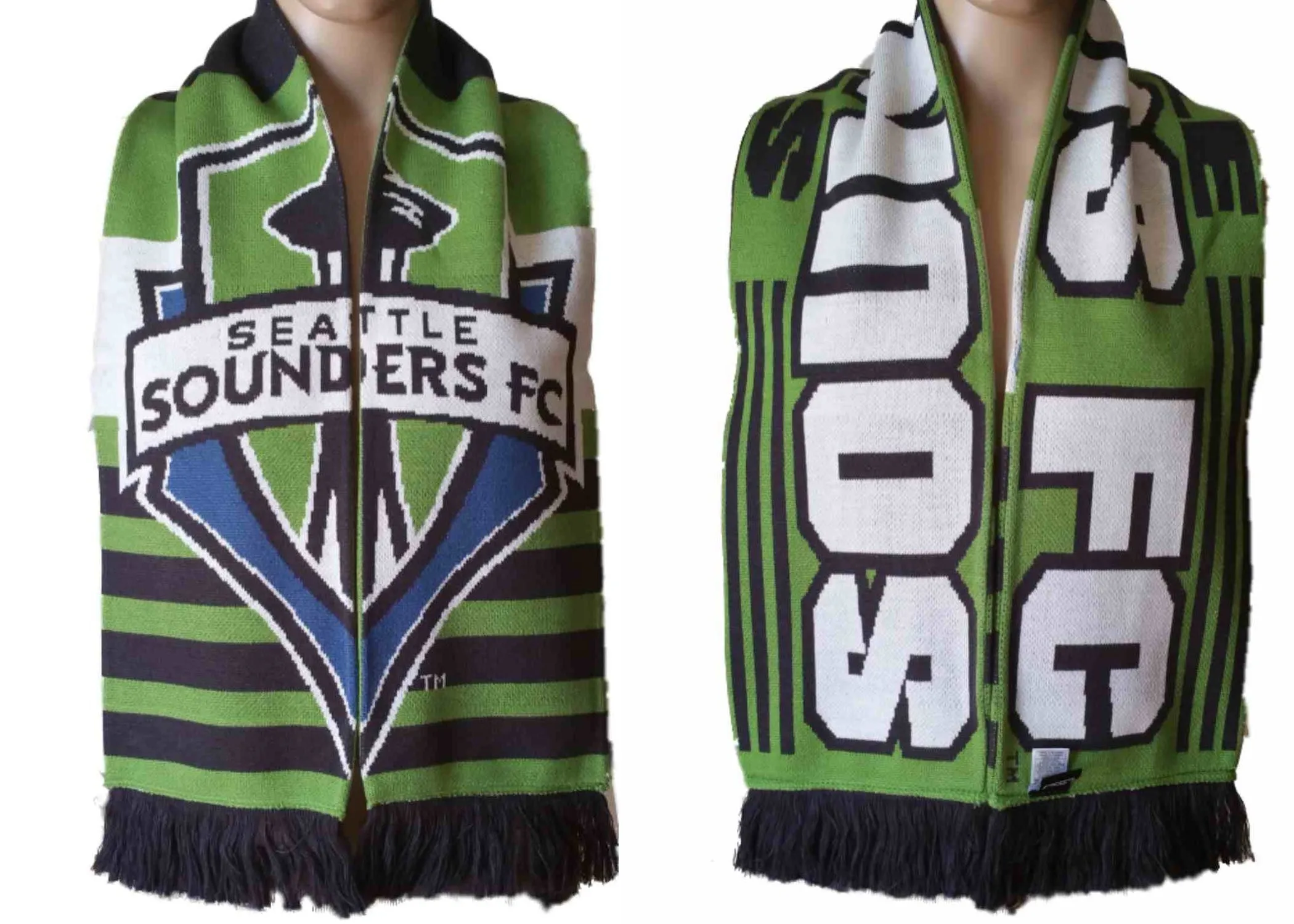 Seattle Soudners FC Adidas Striped Reversible Acrylic Knit Scarf (54" x 7.25")