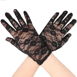 Short Lace Gloves - Black