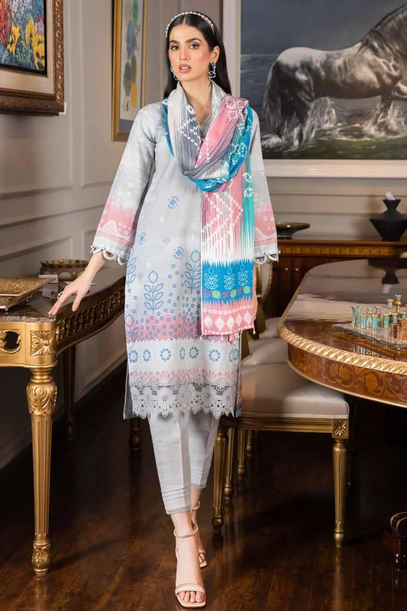 Signature Prints by Nureh Unstitched 3 Piece Khaddar Collection'2022-SP-31