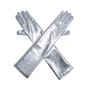 Silver Metallic Gloves