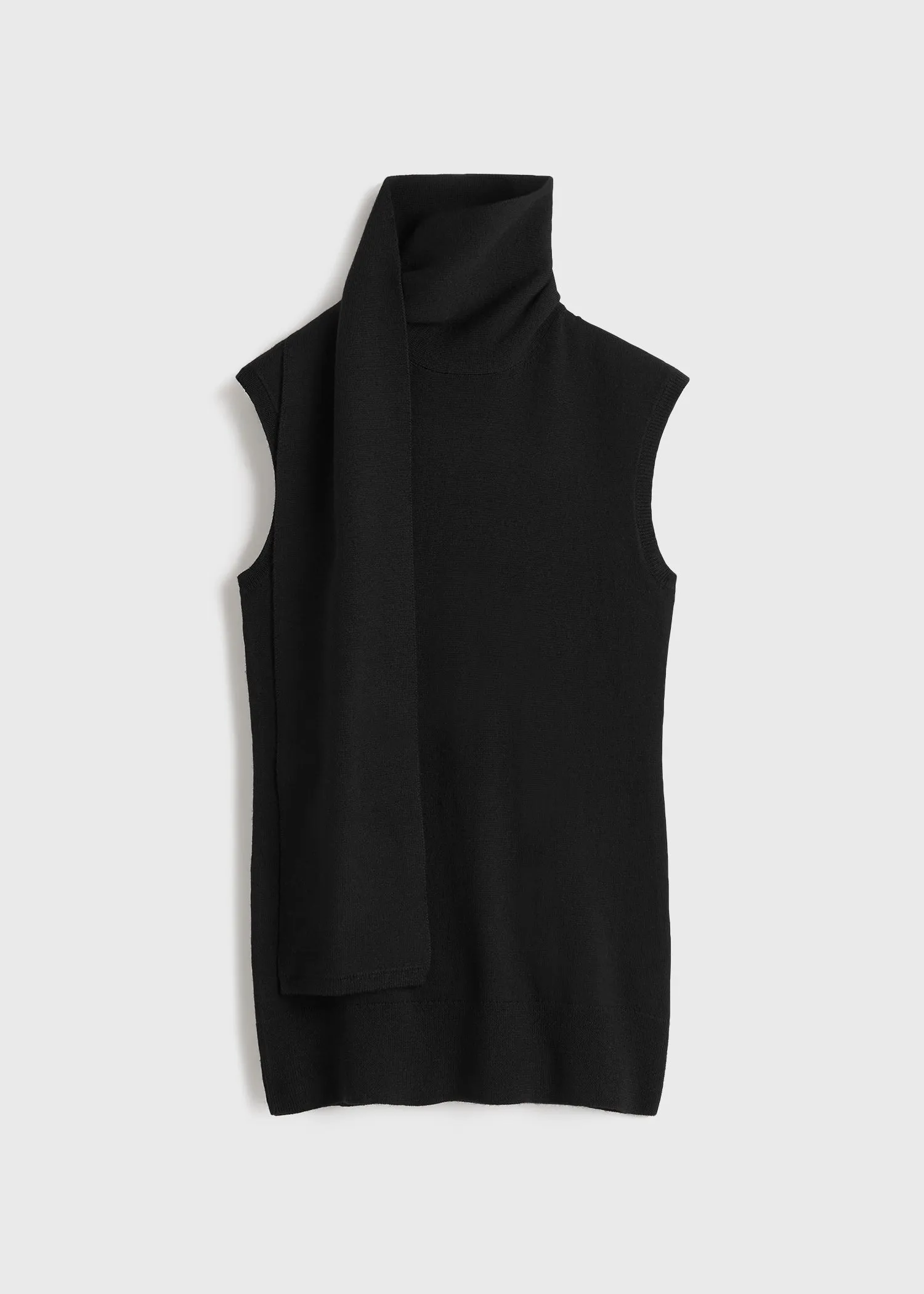 Sleeveless scarf knit black