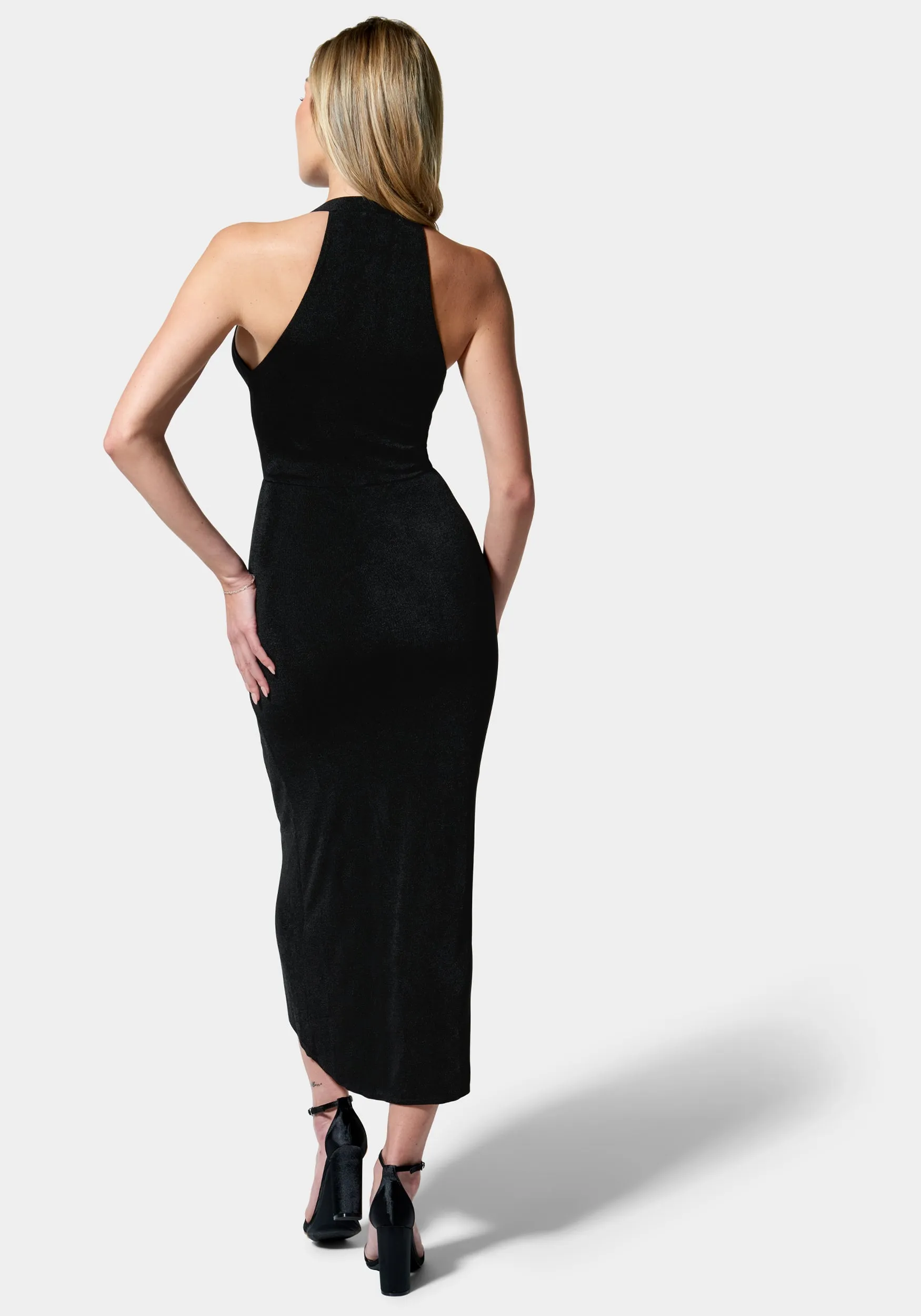 Slinky Asymmetrical Halter Neck Dress