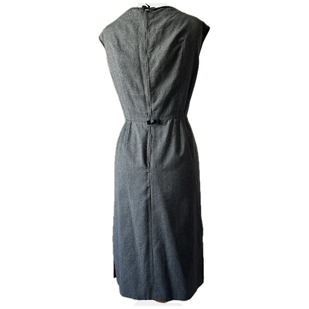 Smart grey wool late 1950s/early 1960s shift dress