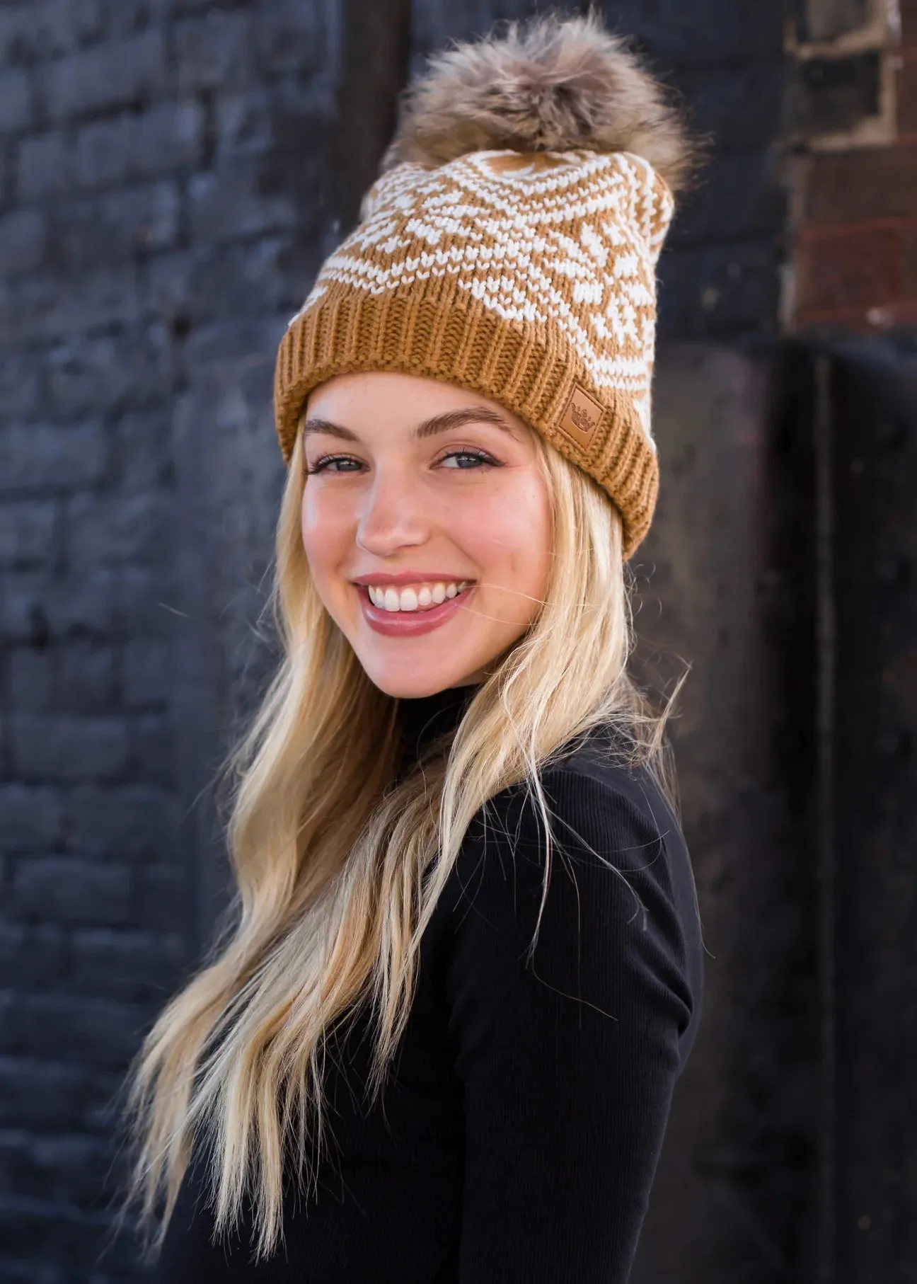 Snowflake Pattern Knit Hat