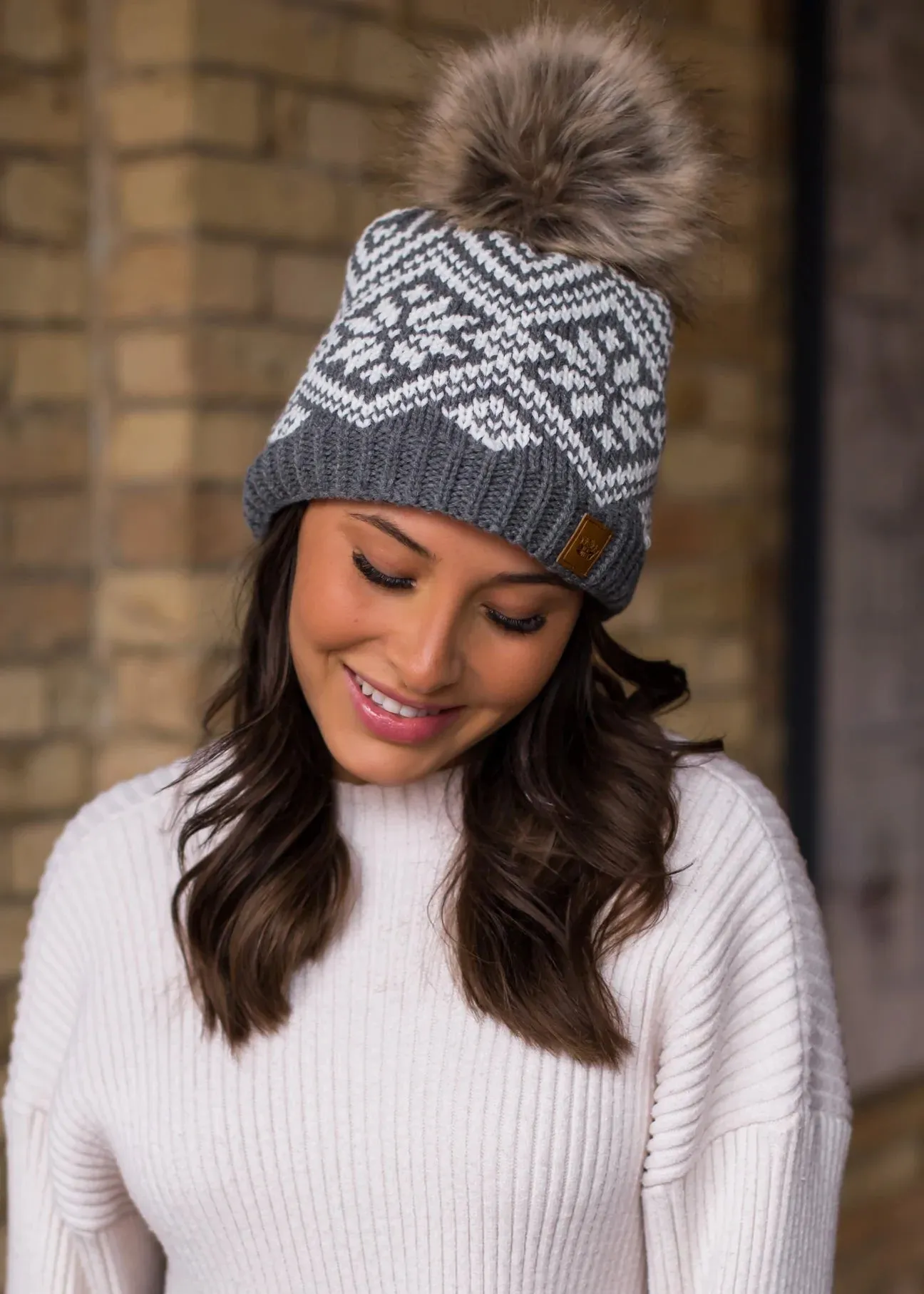 Snowflake Pattern Knit Hat