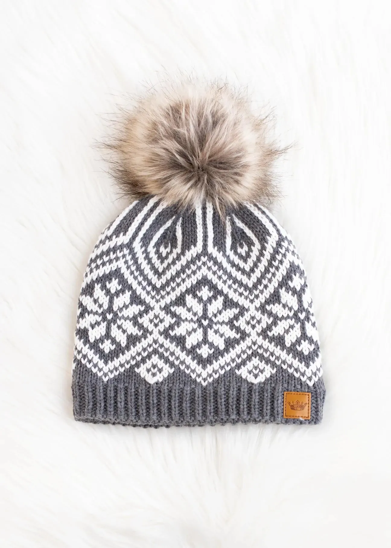 Snowflake Pattern Knit Hat