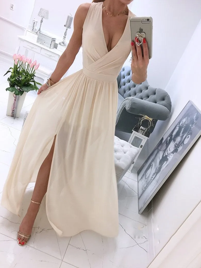 Soft Boho Chic Elegant Sleeveless White Maxi Dress