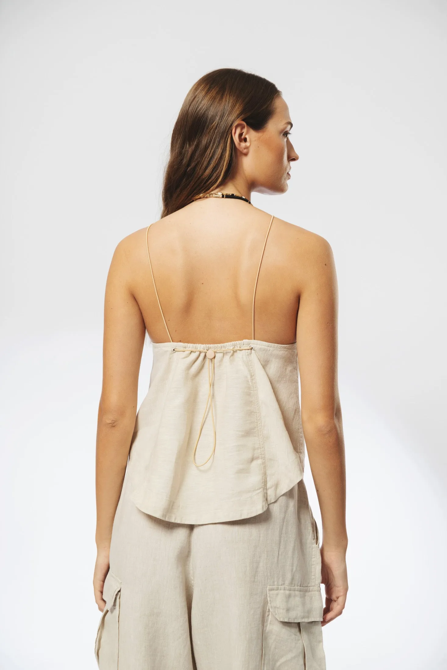 Sophie Linen Top - Natural