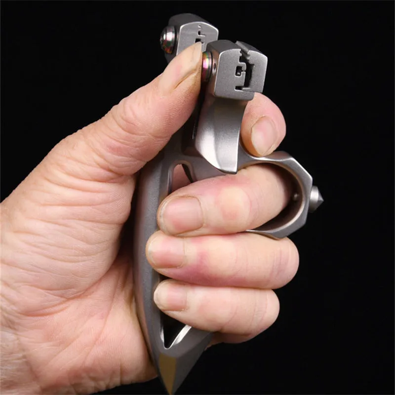 Spiked Brass Knuckles 404C Stainless Steel Slingshot