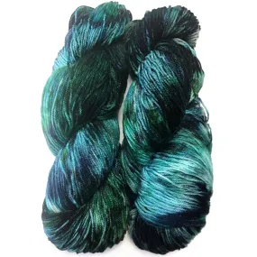 Stormy Seas, Sparkly Sock Yarn Superwash Merino