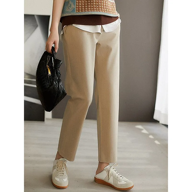 Straight Trousers Slim-Fit Casual Slimming Exquisite Classic Ankle Cut Pants