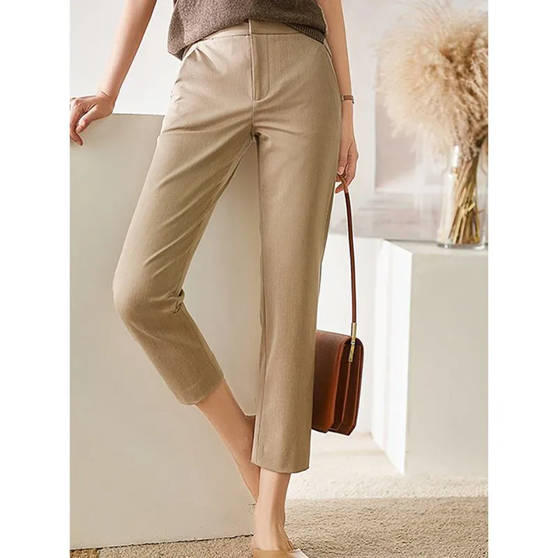 Straight Trousers Slim-Fit Casual Slimming Exquisite Classic Ankle Cut Pants