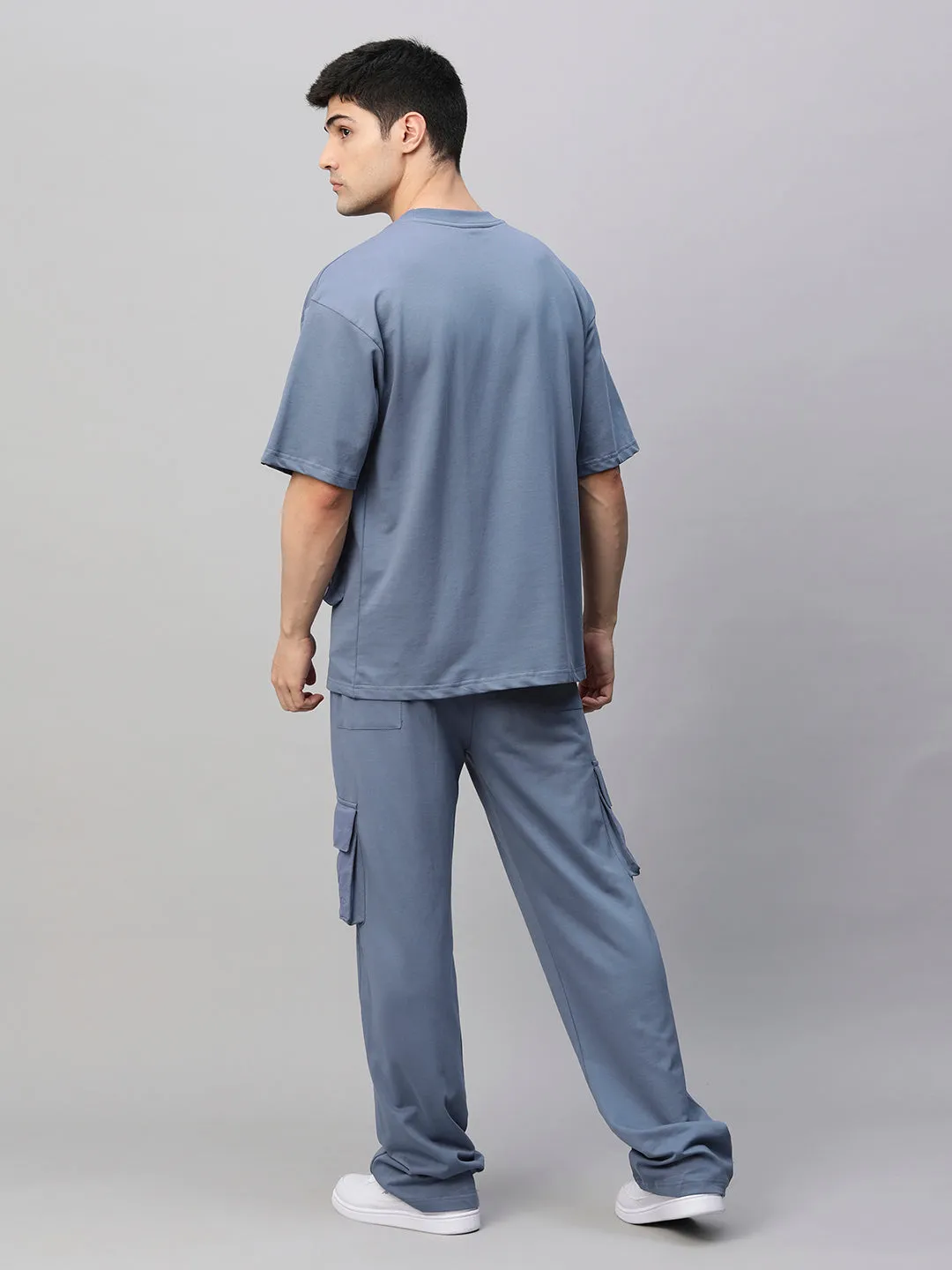 Streetwear Cargo Co-ord Set - Denim Blue