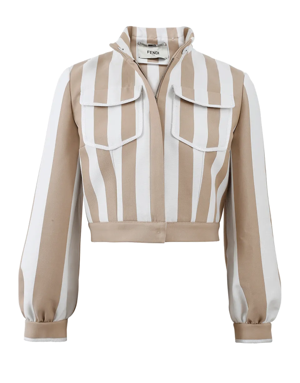 Striped Cropped Jacket