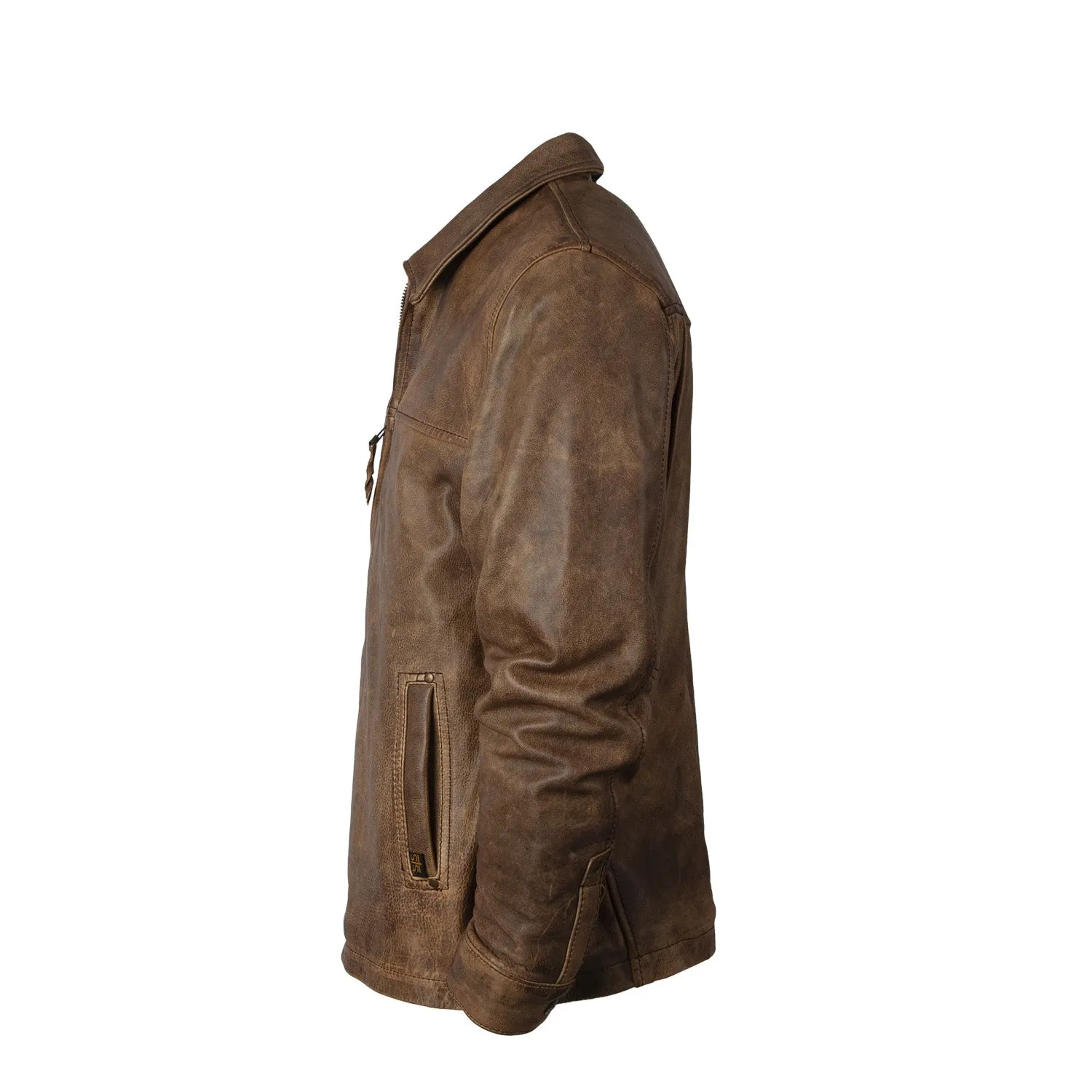 STS Ranchwear Mens Rifleman Chestnut Leather Leather Jacket