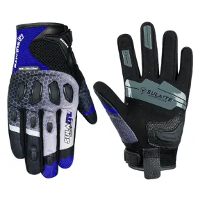 SULAITE Motorcycle Anti-fall Touch Screen Breathable Mesh Cycling Gloves, Size: XL(Black Blue)