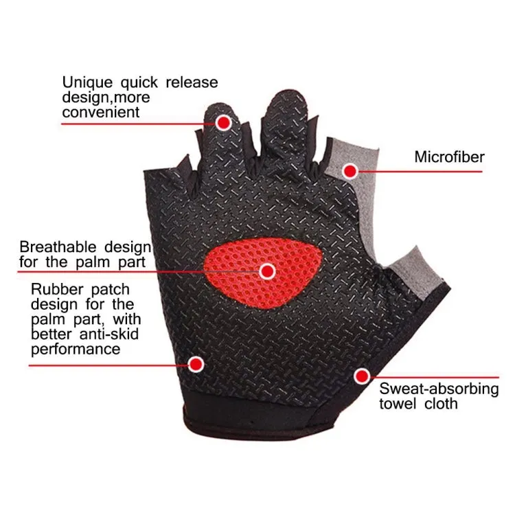 Summer Men Women Fitness Gloves Gym Weight Lifting Cycling Yoga Training Thin Breathable Antiskid Half Finger Gloves, Size:L(Gray)