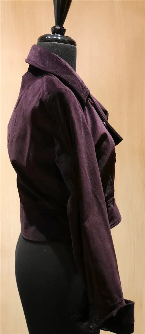 Sunner Purple Velvet Cropped Jacket