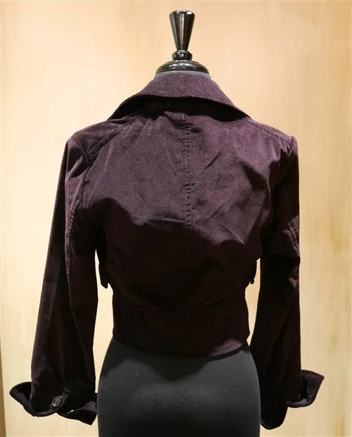 Sunner Purple Velvet Cropped Jacket