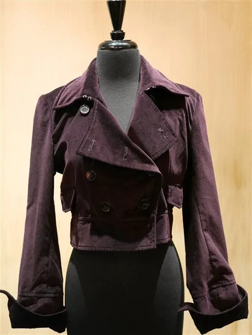 Sunner Purple Velvet Cropped Jacket