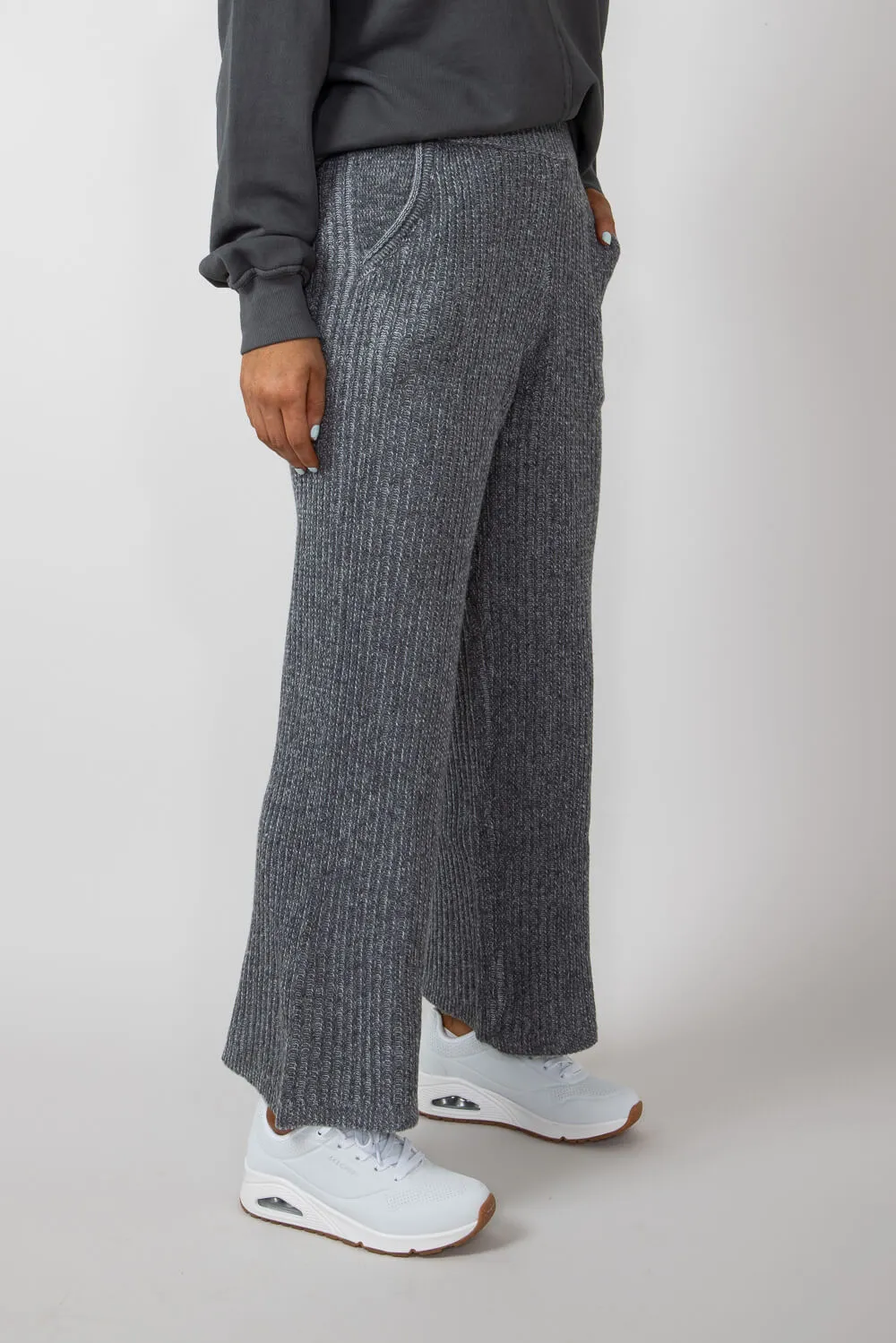 Sweater Stretch Pants for Women in Charcoal Mix | LE50052BOT-CHARCOALMIX