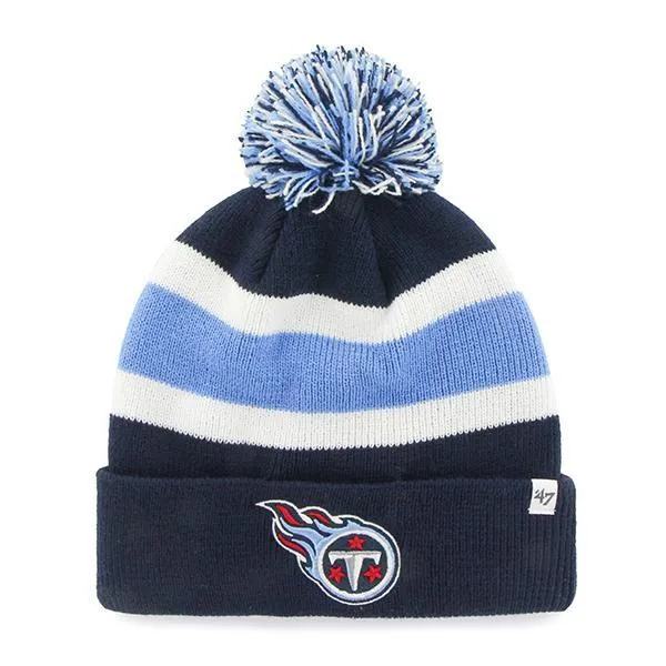 Tennessee Titans 47 Brand Tri-Tone Breakaway Cuffed Beanie Poofball Hat Cap