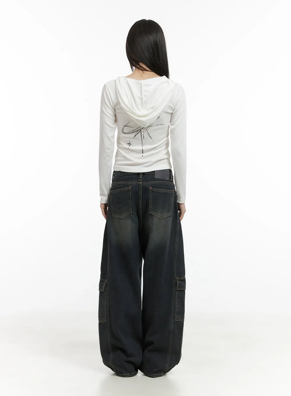 Tess Wide Cargo Denim Pants CO410