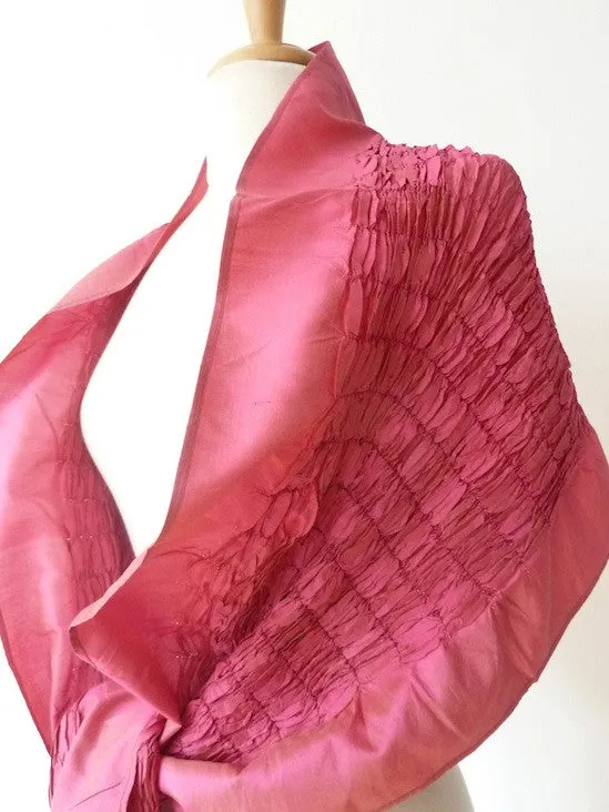 Thai Silk Taffeta Opera Shawl Rose