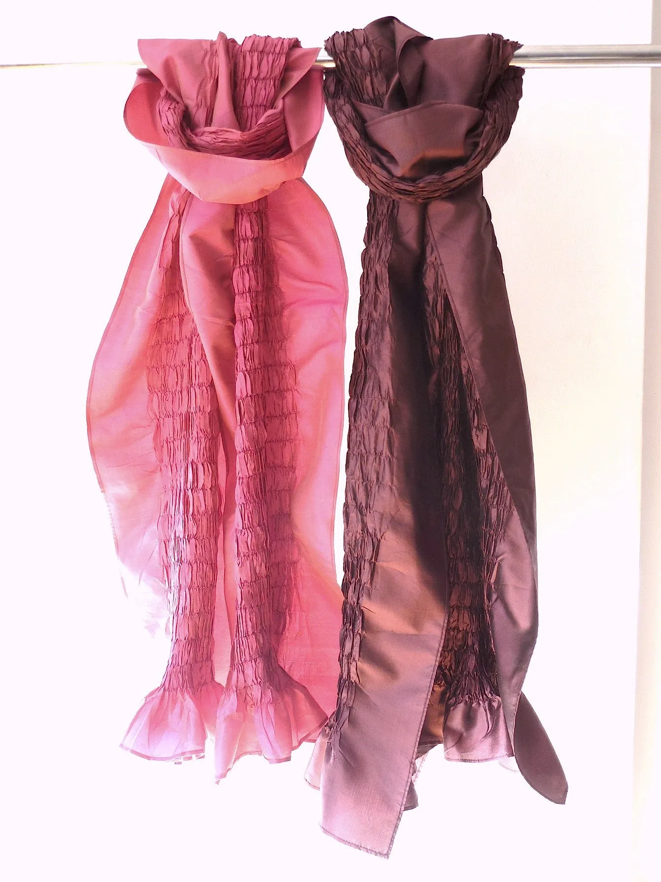 Thai Silk Taffeta Opera Shawl Rose